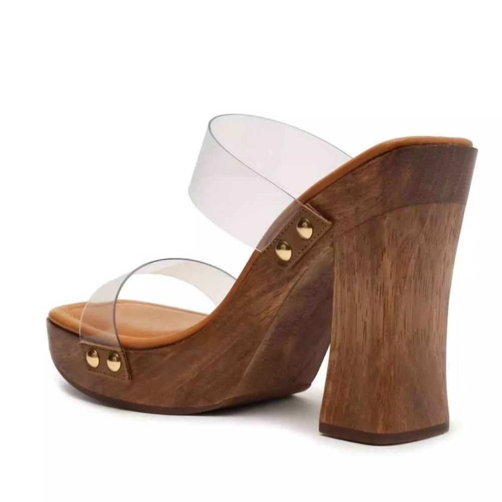 SCHUTZ Tansparent Block Heel Sandals - Picture 4 of 13